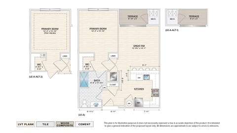 Floor plan for 1 bed, 1 bath, 772 sqft